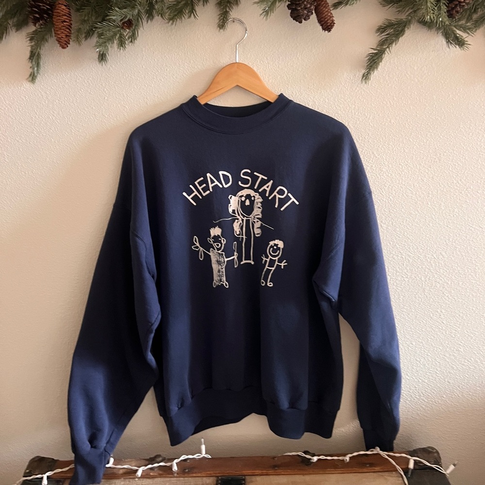 Vintage Hanes Dark Blue Crewneck Men's Sweatshirt